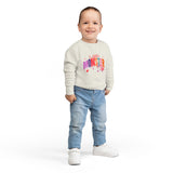 Toddler "Little Monster" Halloween Sweatshirt in Reds and Pinks