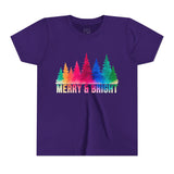 Bold "Merry & Bright" Kids Short Sleeve Tee