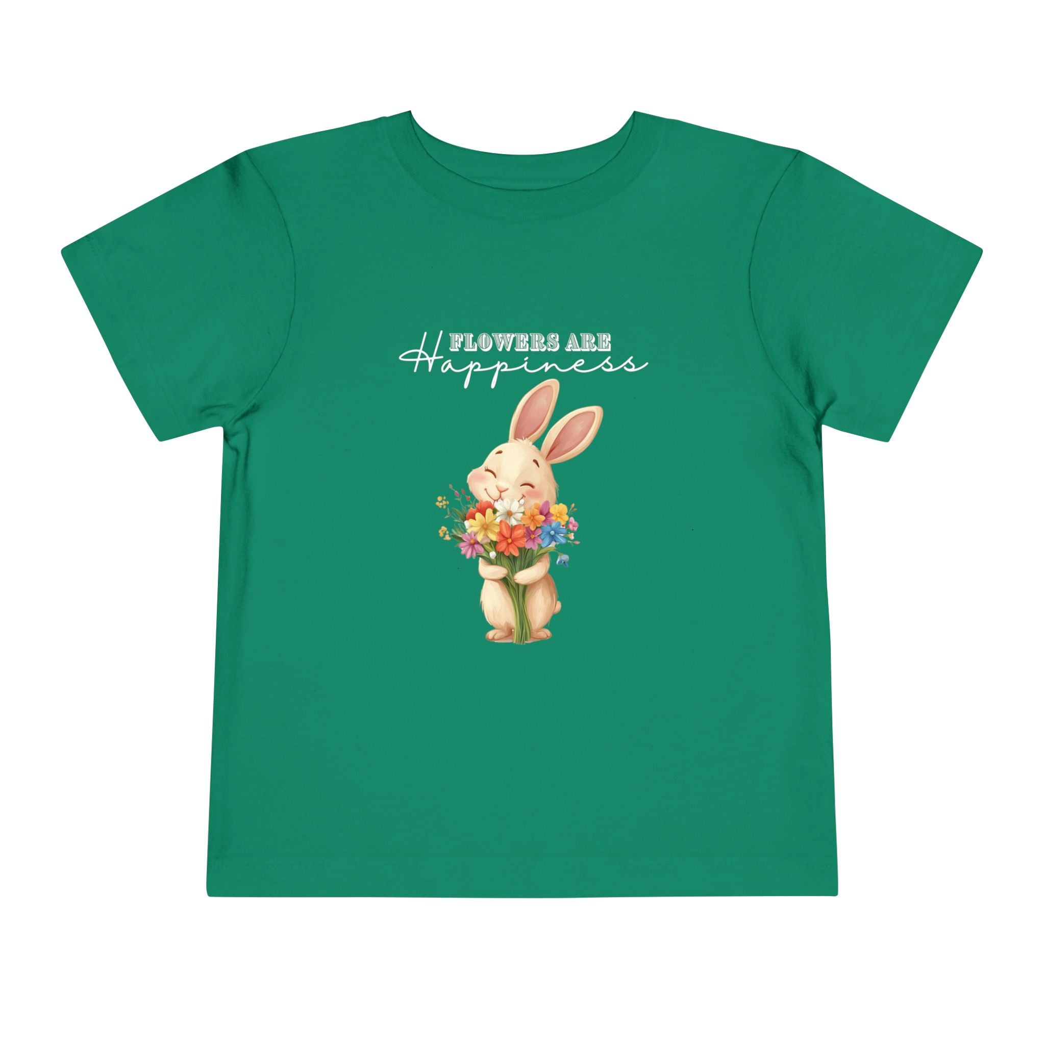 Toddler "Flowers are Happiness" VALENTINA Short Sleeve Tee