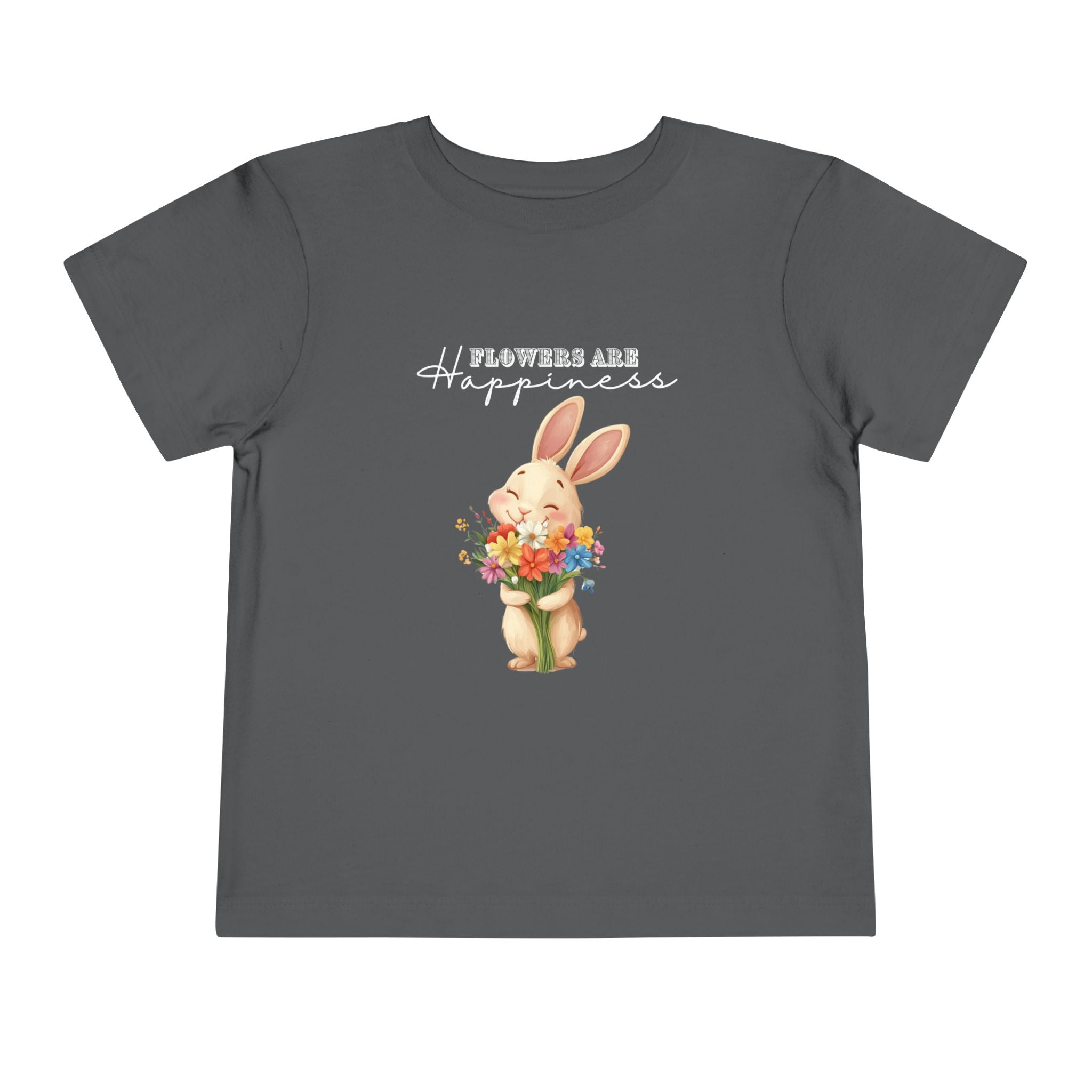Toddler "Flowers are Happiness" VALENTINA Unisex Short Sleeve Tee