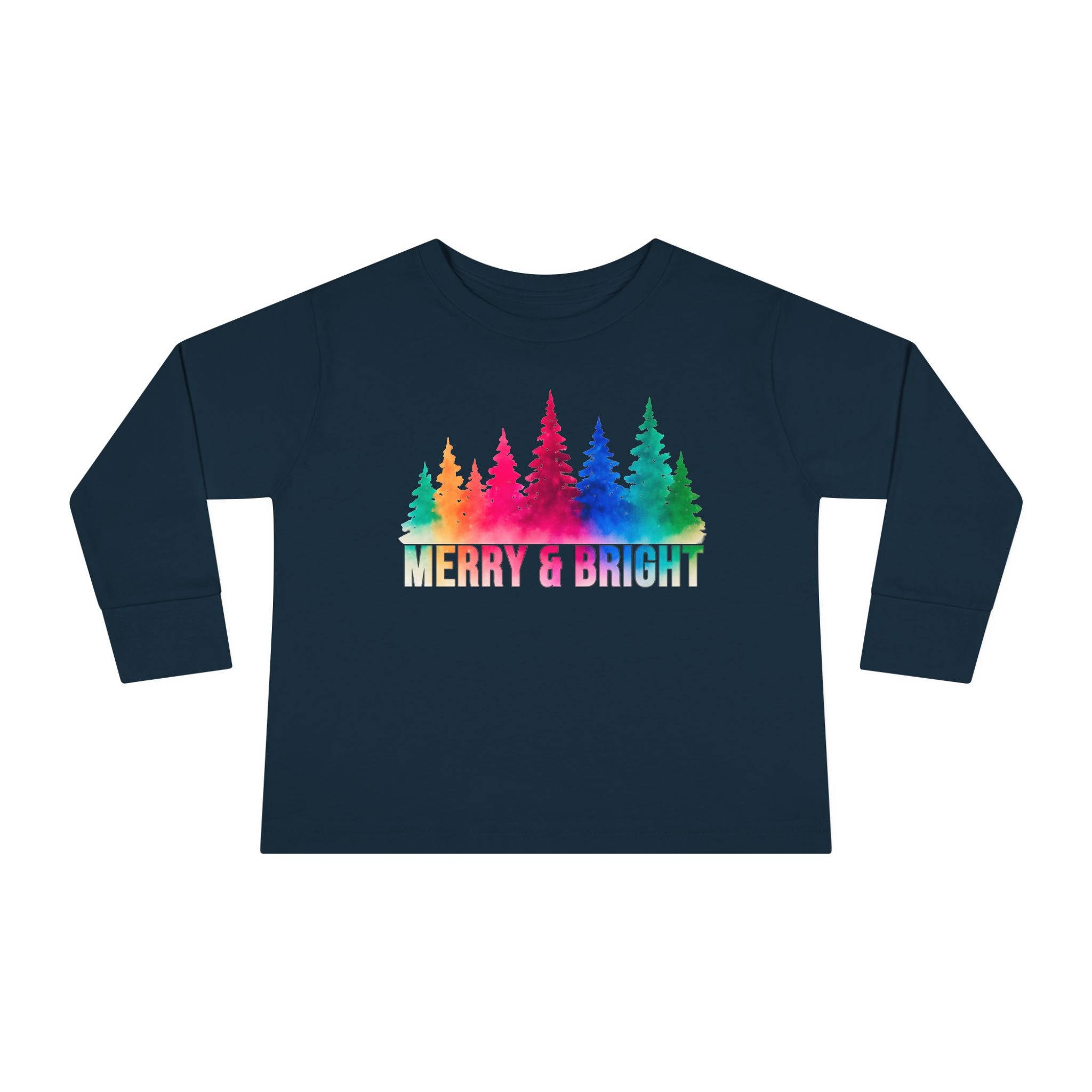 Bold "Merry & Bright" Toddler Long Sleeve Tee