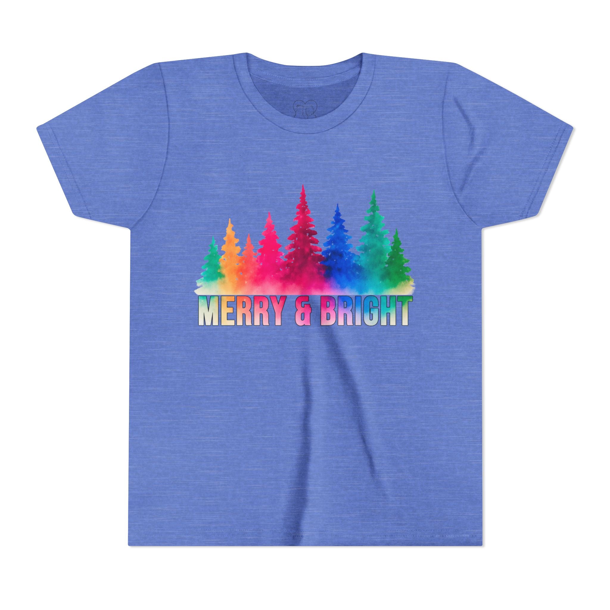 Bold "Merry & Bright" Kids Short Sleeve Tee