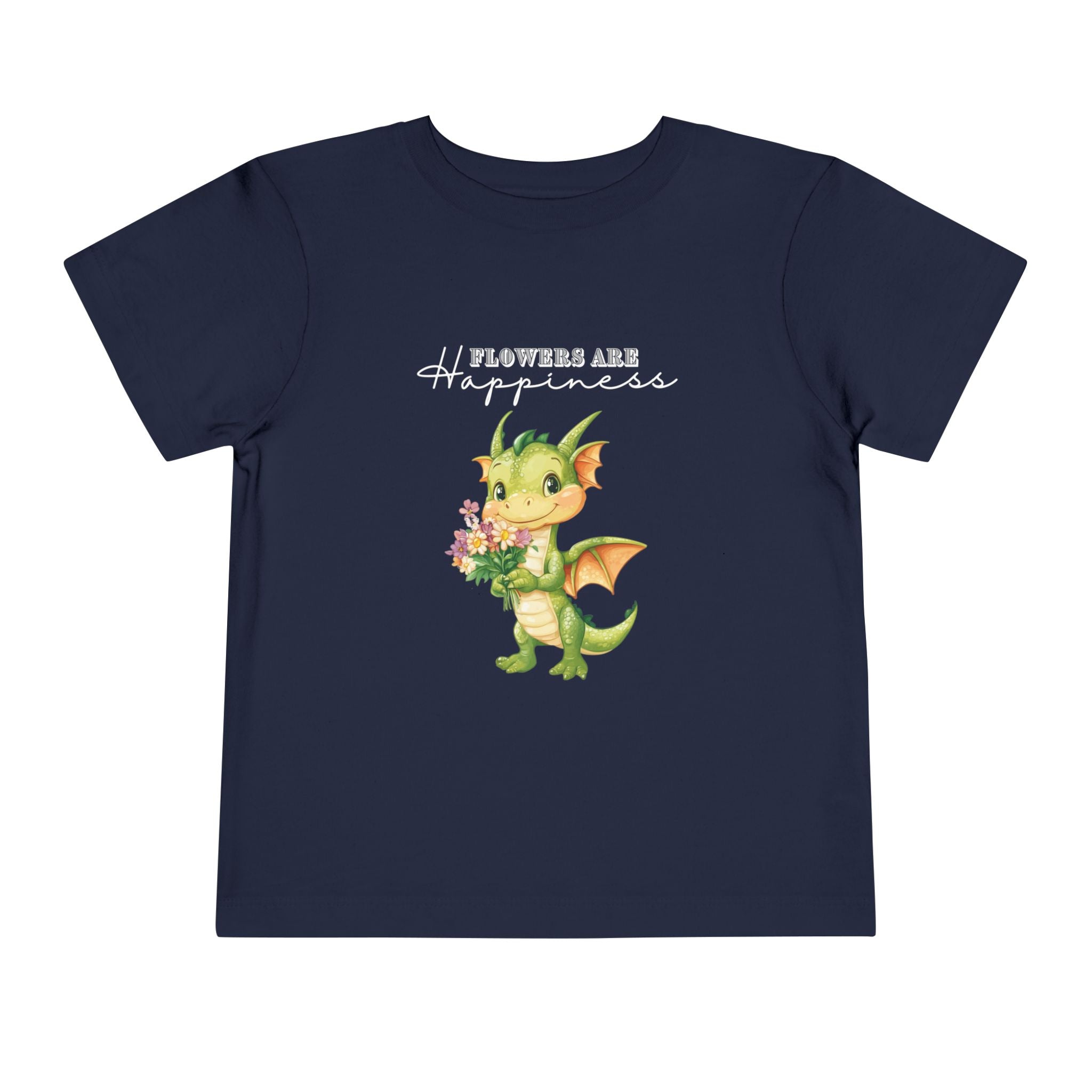 Toddler "Flowers are Happiness" DRAGO Unisex Short Sleeve Tee