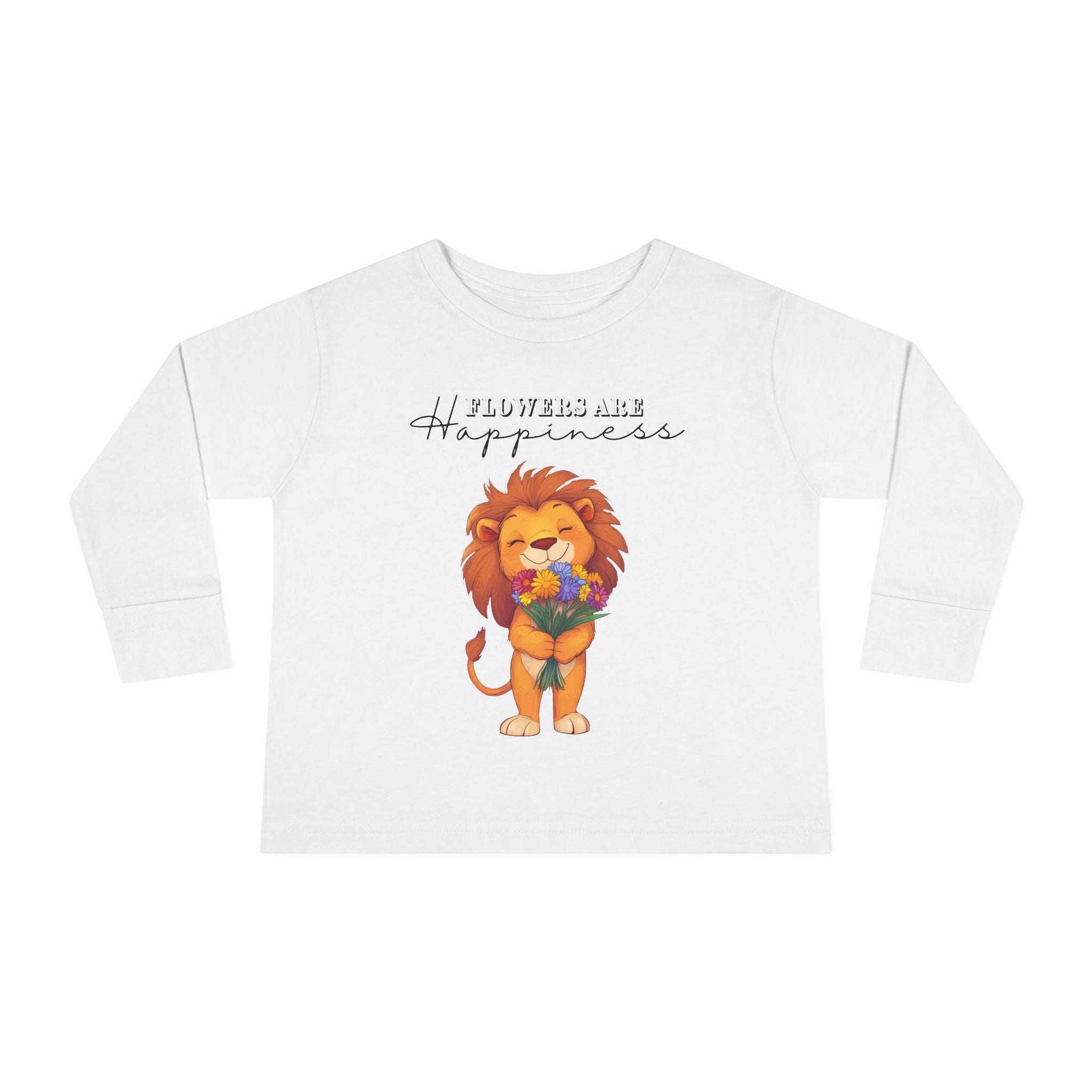 Toddler "Flowers are Happiness" LEO Long Sleeve Tee