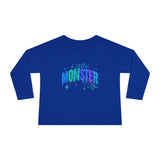Toddler "Little Monster" Halloween Long Sleeve Tee in Blues and Greens