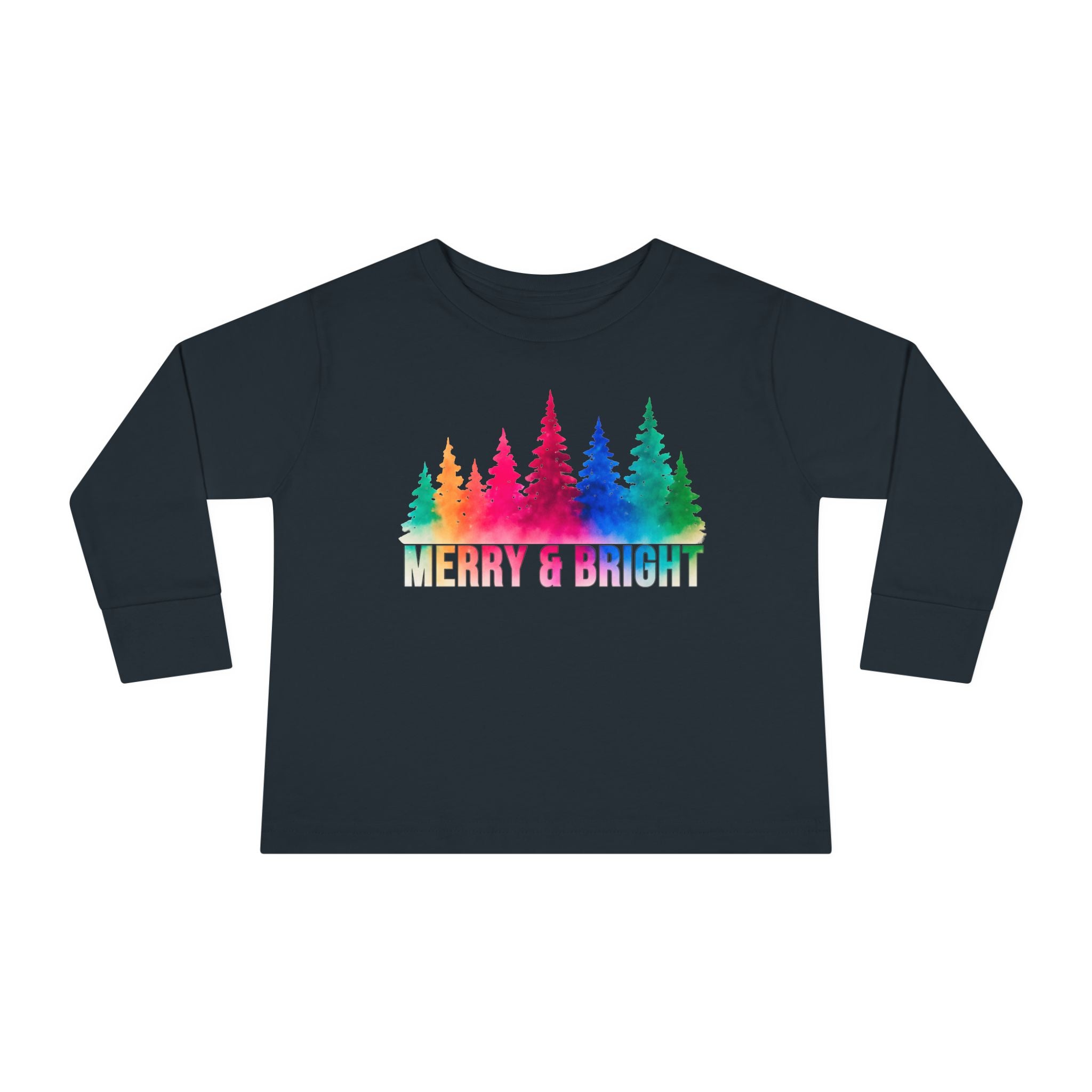 Bold "Merry & Bright" Toddler Long Sleeve Tee