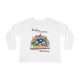 Toddler Tee — "Kindness is Power, Boundless Adventures" Rainbow Puppy Long Sleeve