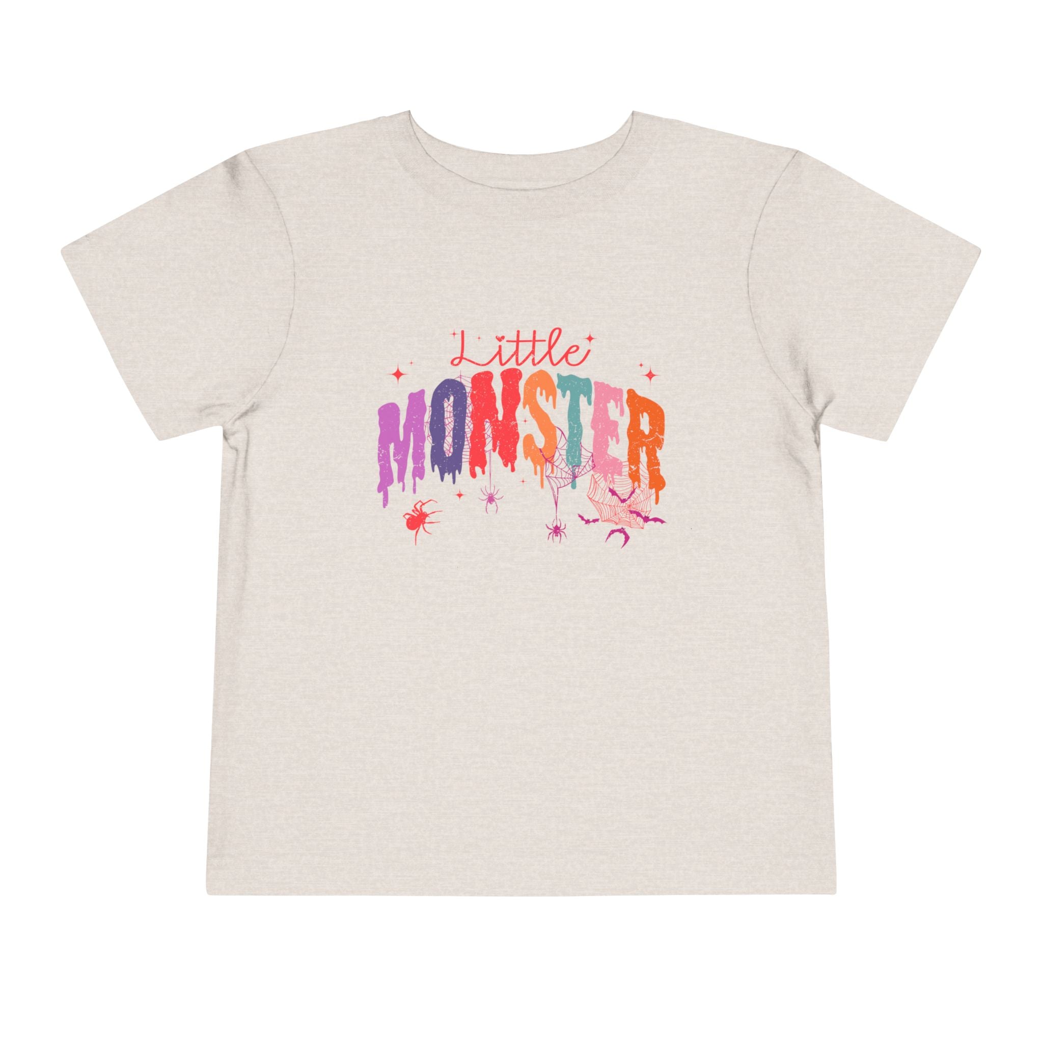 Toddler "Little Monster" Short Sleeve Tee in Reds and Pinks