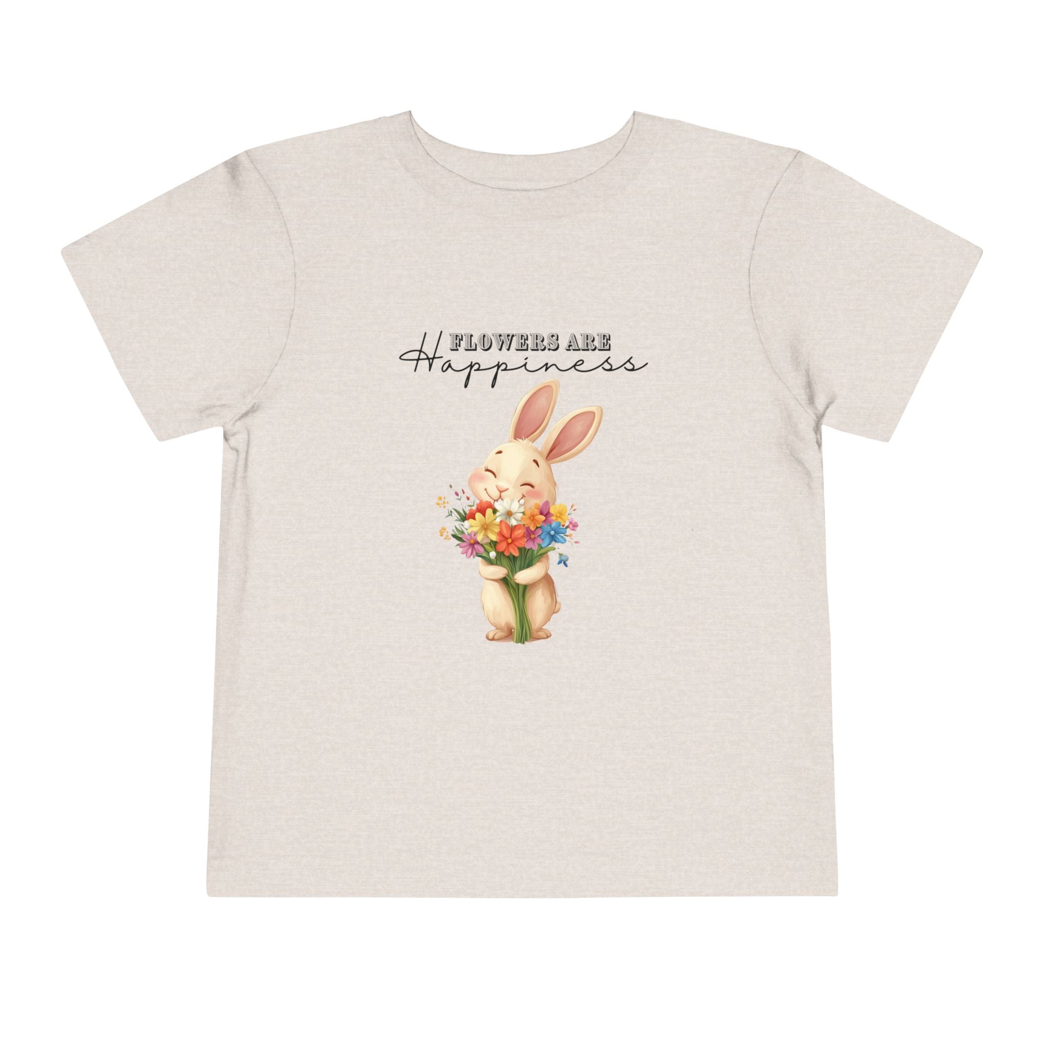 Toddler "Flowers are Happiness" VALENTINA Short Sleeve Tee