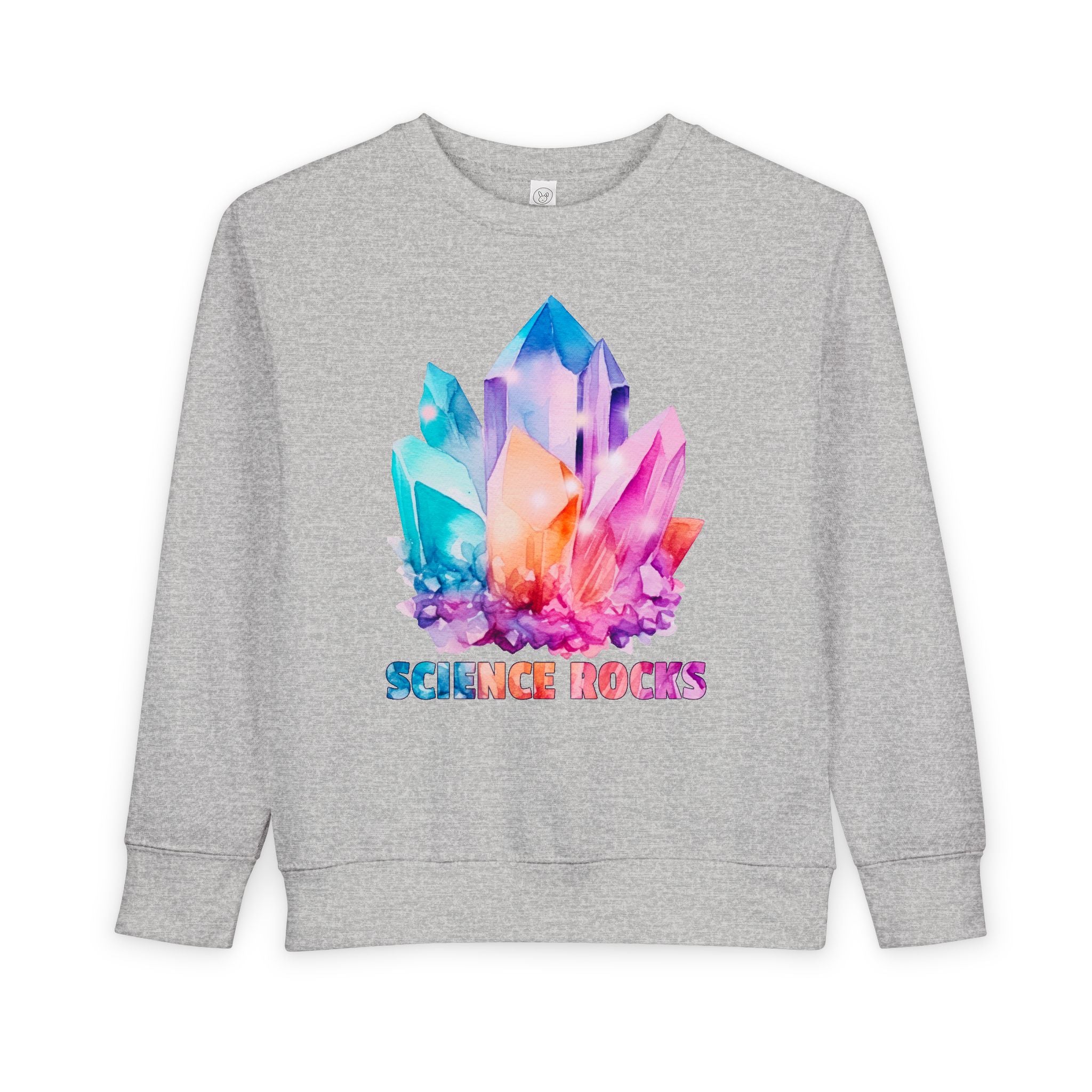 Toddler Sweatshirt — Colorful Crystal "Science Rocks" Kids Pullover