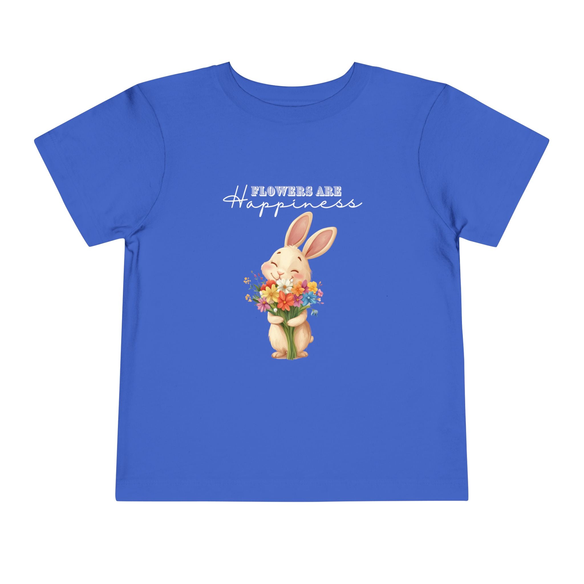 Toddler "Flowers are Happiness" VALENTINA Unisex Short Sleeve Tee