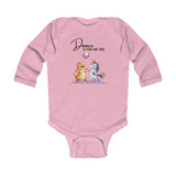 Infant Bodysuit - "Dance to Your Own Tune" Cute Dino & Unicorn Baby Onesie