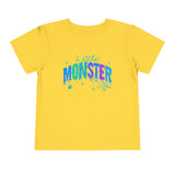 Toddler "Little Monster" Halloween Short Sleeve Tee in Blues and Greens
