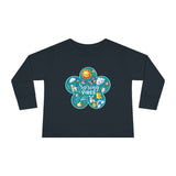 Toddler "Spring Vibes" Teal Bloom Unisex Long Sleeve Tee