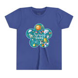 Kids "Spring Vibes" Teal Blossom Unisex Short Sleeve Tee