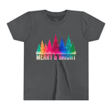 Bold "Merry & Bright" Kids Short Sleeve Tee
