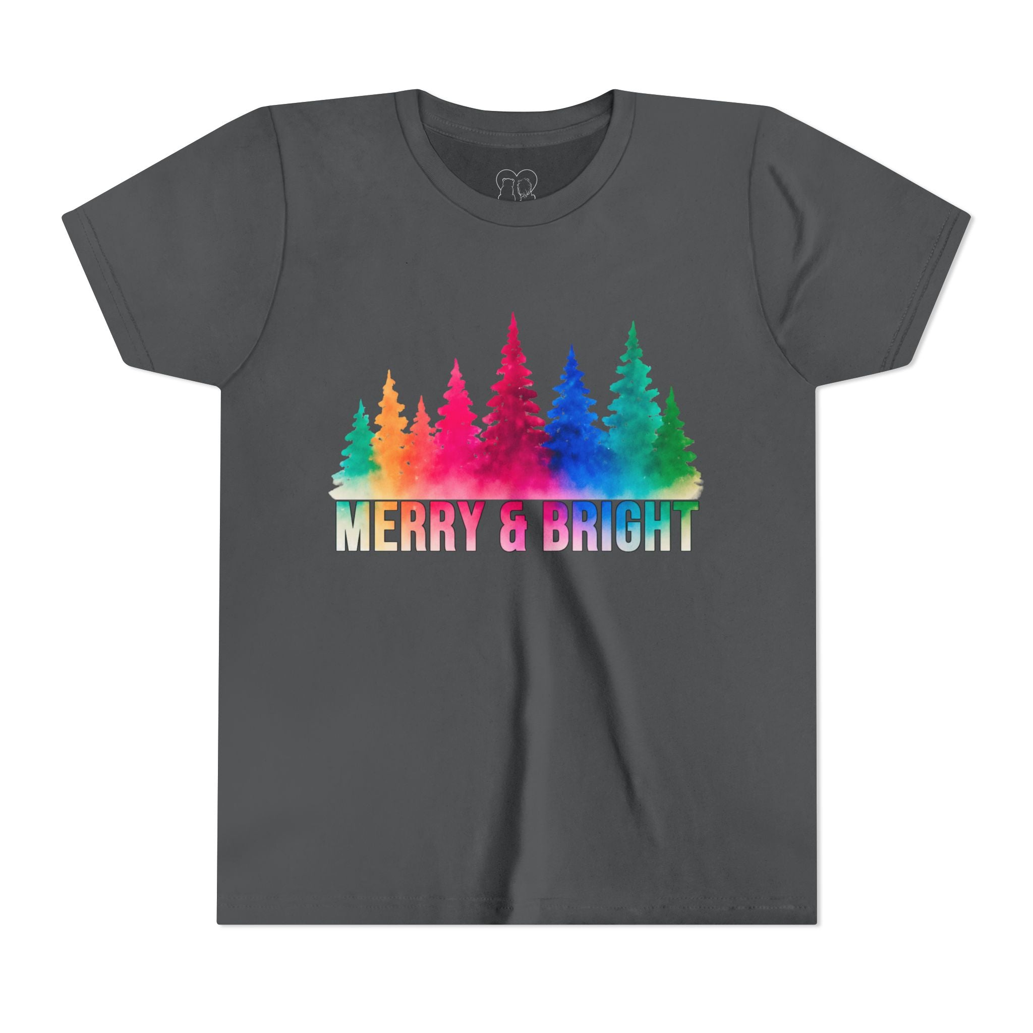 Bold "Merry & Bright" Kids Short Sleeve Tee