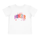 Toddler "Little Monster" Short Sleeve Tee in Reds and Pinks