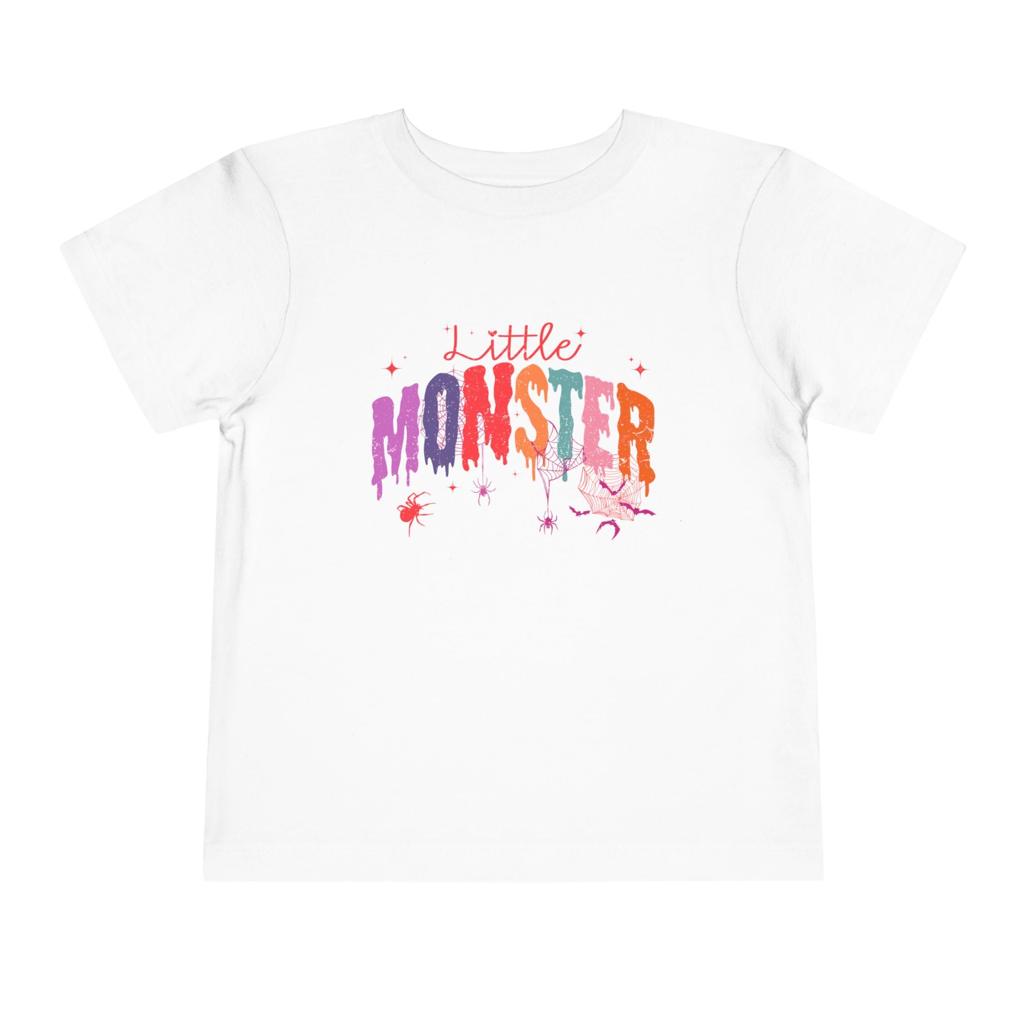 Toddler "Little Monster" Short Sleeve Tee in Reds and Pinks