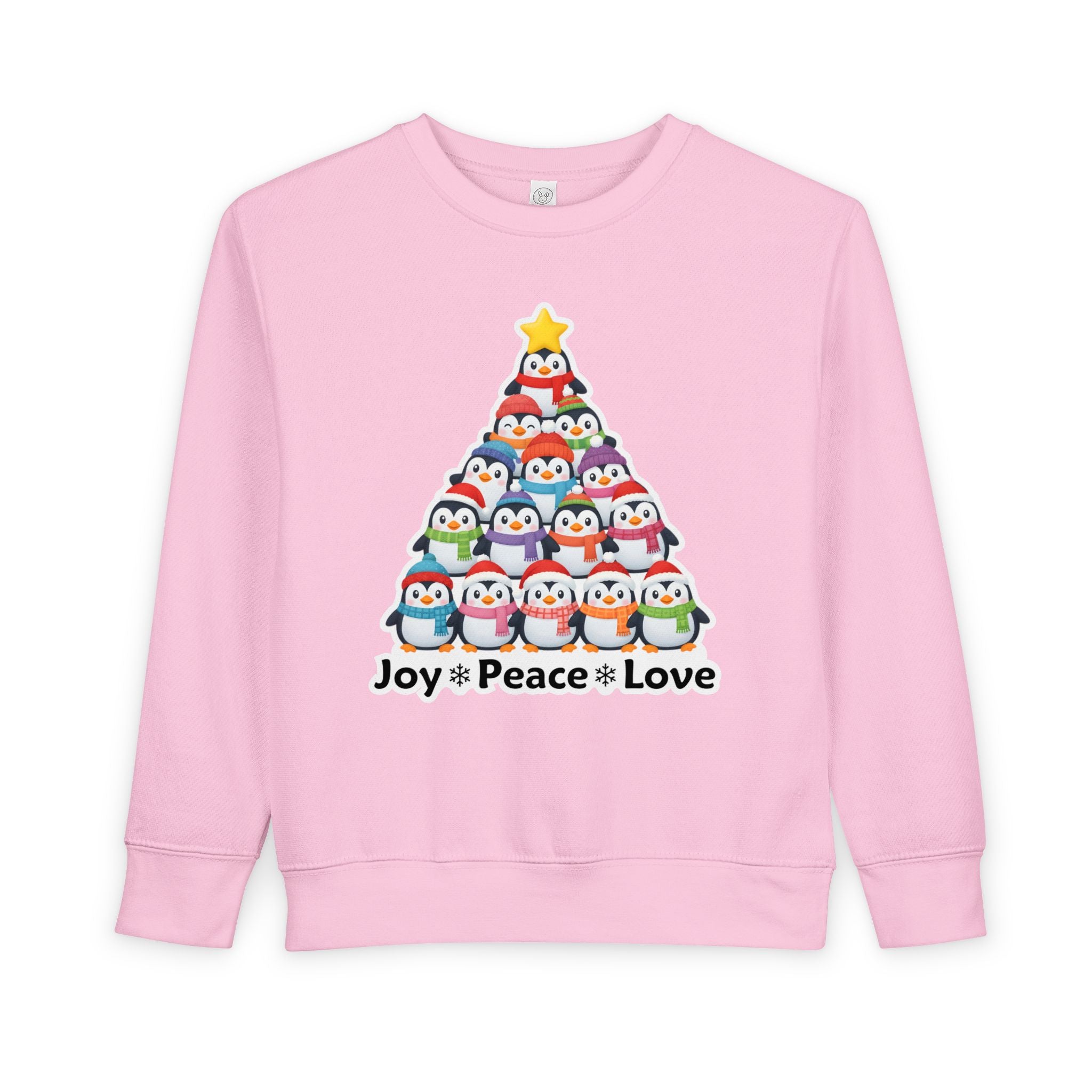 "Joy Peace Love" Toddler Christmas Sweatshirt - Cozy Kids Winter Wear, Soft Cotton Blend Crewneck