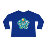 Toddler "Spring Vibes" Teal Bloom Unisex Long Sleeve Tee