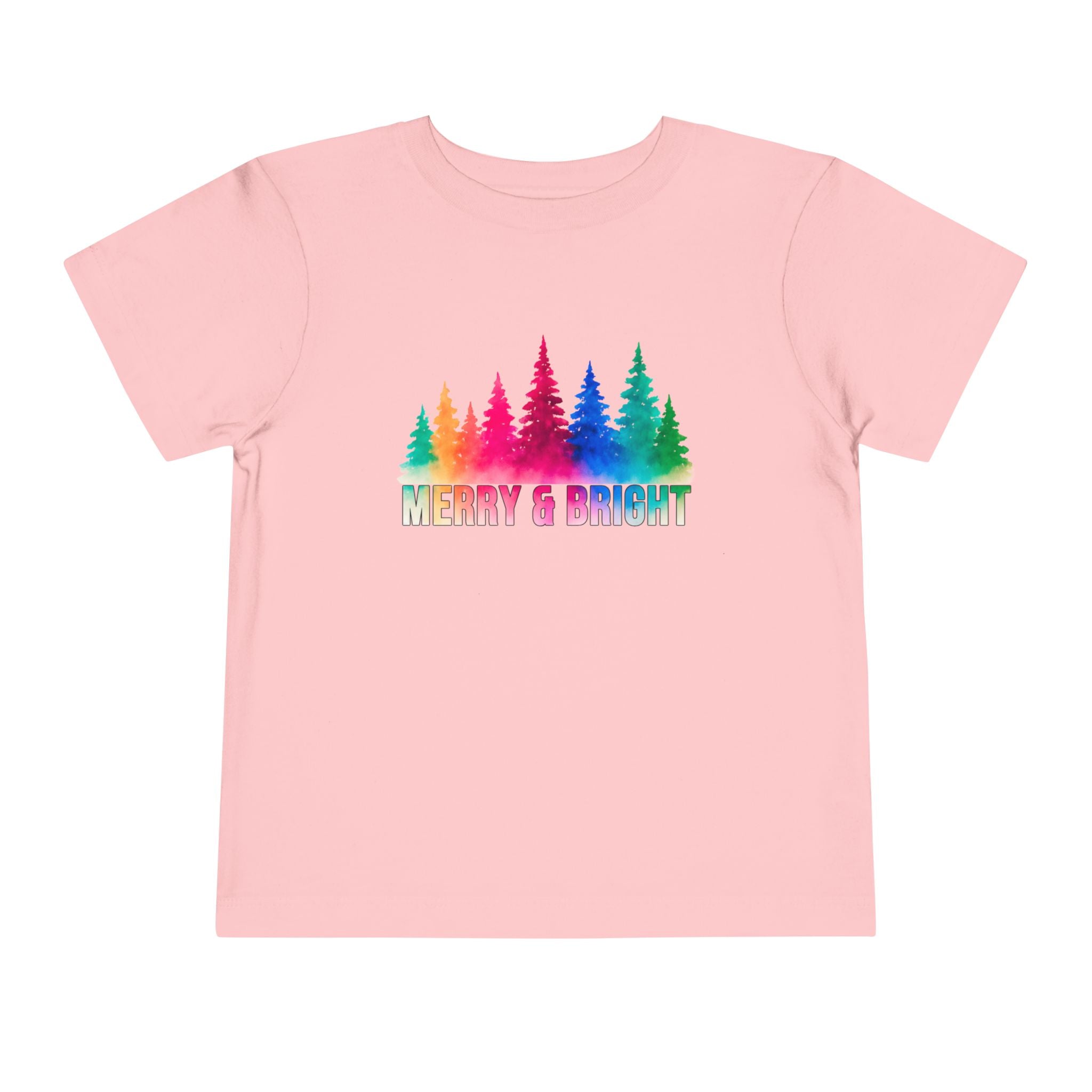 Bold "Merry & Bright" Toddler Short Sleeve Tee