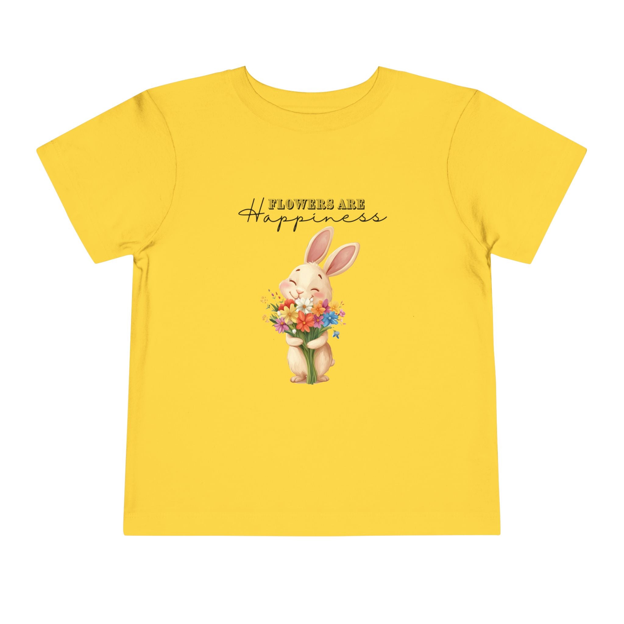 Toddler "Flowers are Happiness" VALENTINA Unisex Short Sleeve Tee