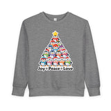 "Joy Peace Love" Toddler Christmas Sweatshirt - Cozy Kids Winter Wear, Soft Cotton Blend Crewneck
