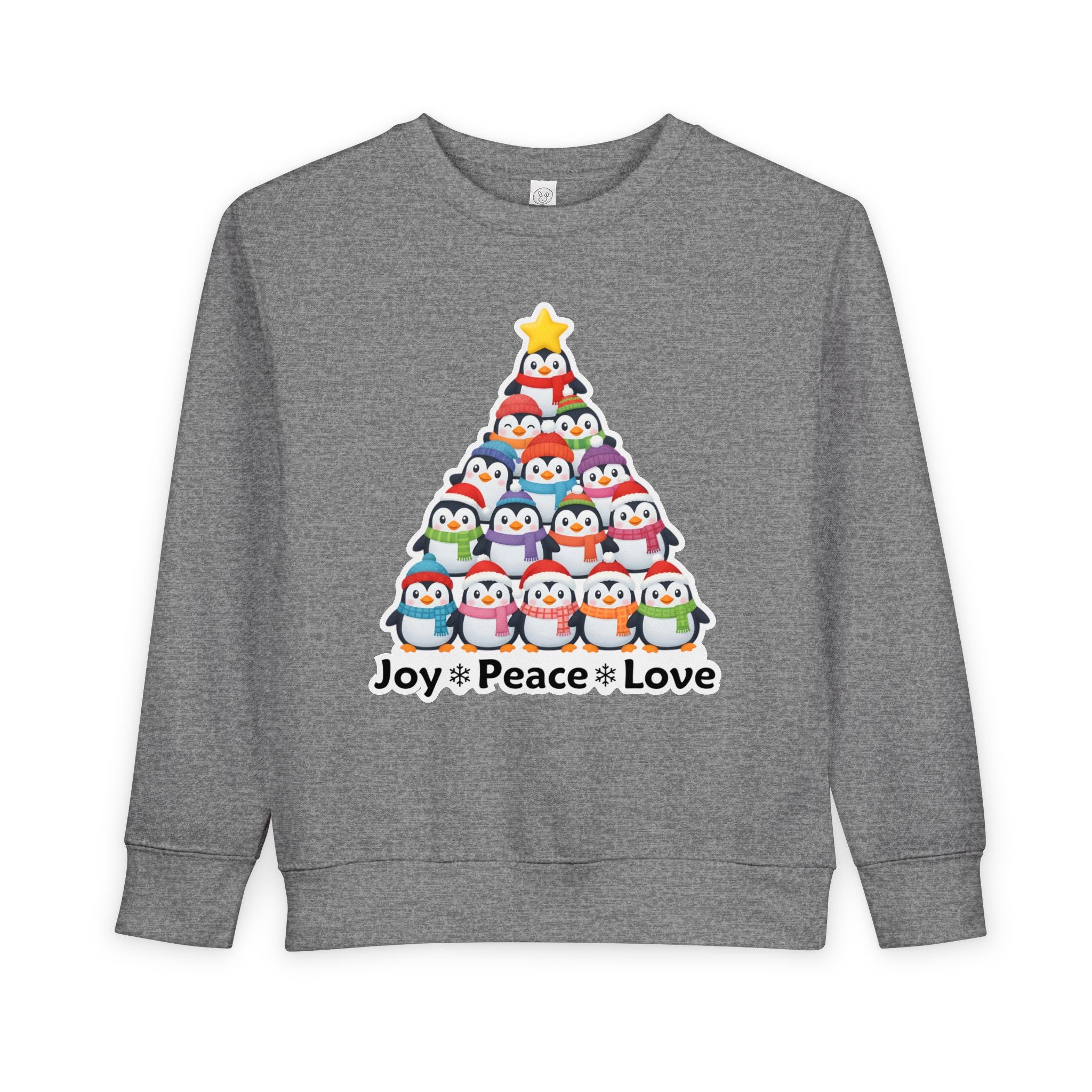 "Joy Peace Love" Toddler Christmas Sweatshirt - Cozy Kids Winter Wear, Soft Cotton Blend Crewneck