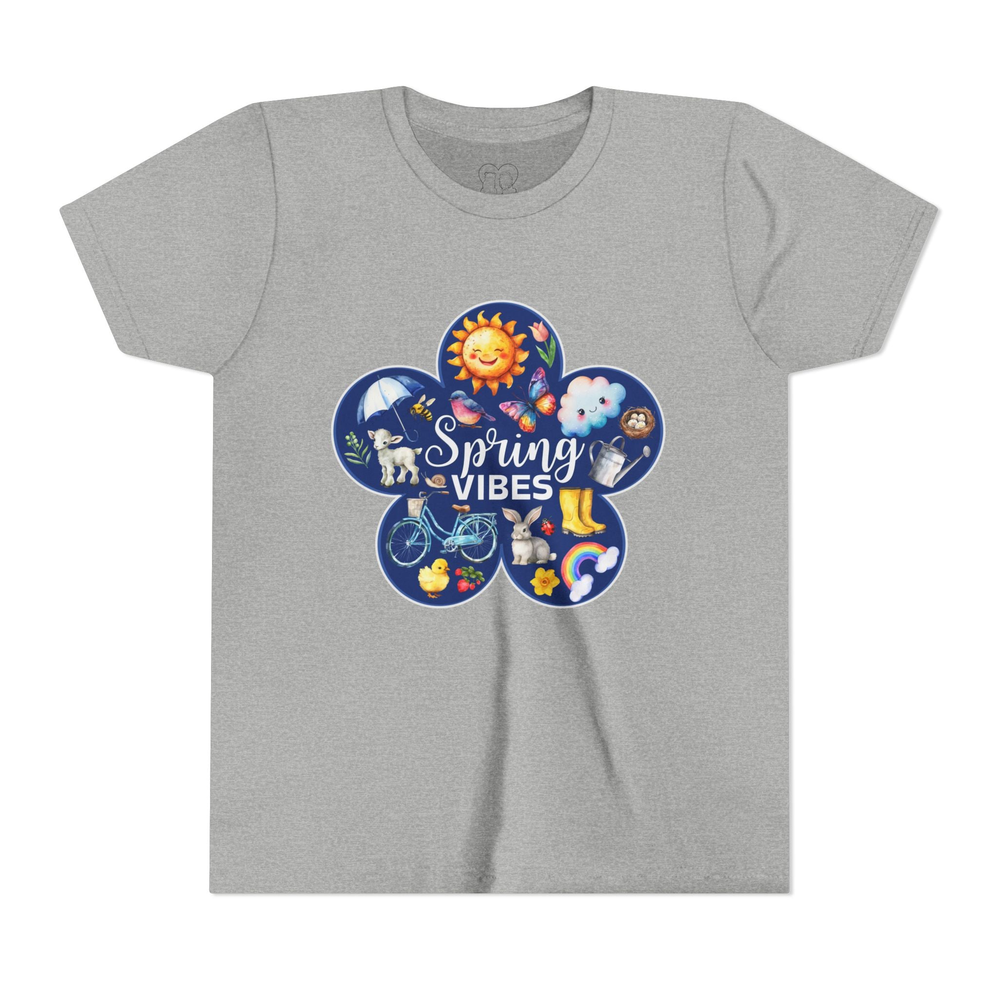 Kids "Spring Vibes" Blue Bloom Short Sleeve Tee