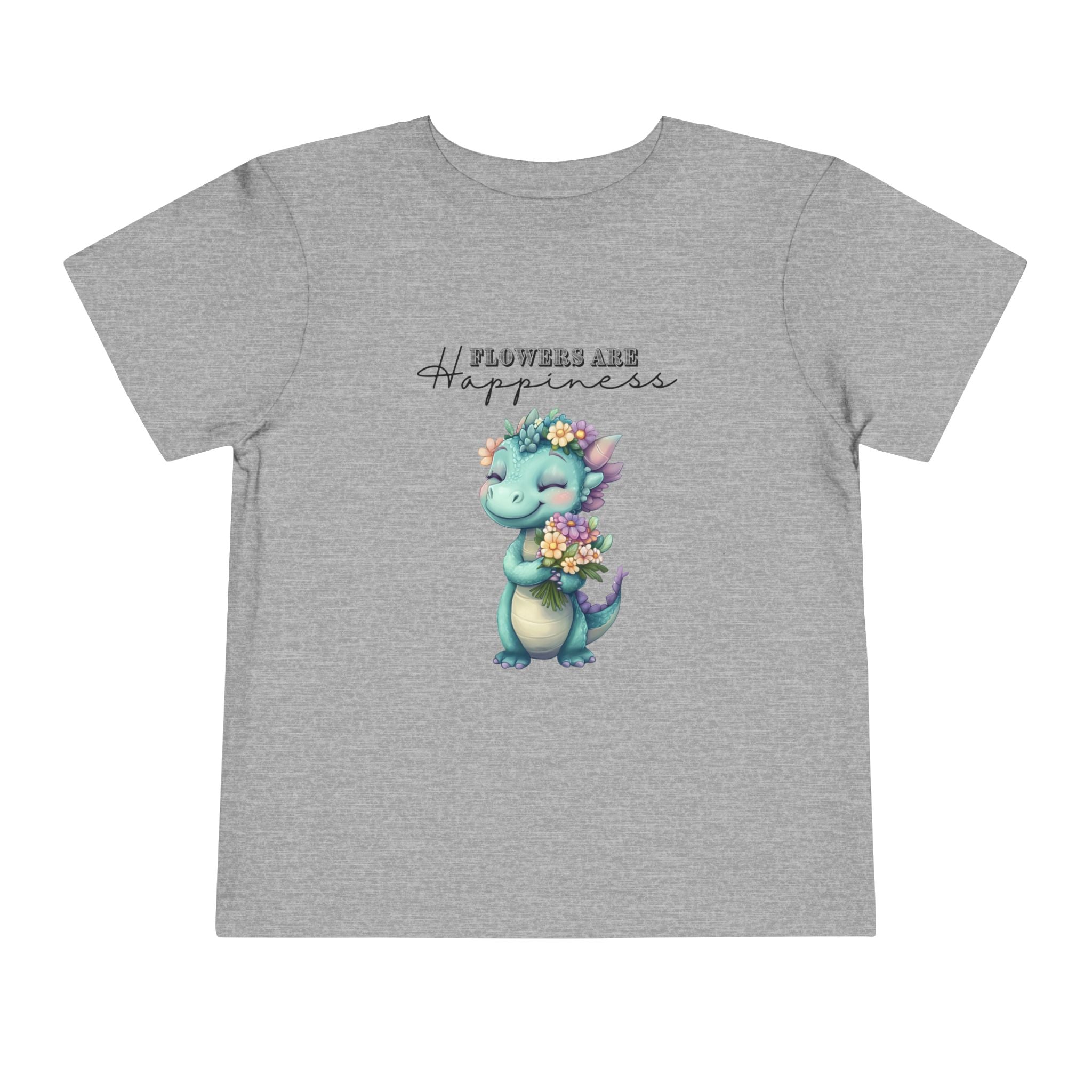 Toddler "Flowers are Happiness" DINA Unisex Short Sleeve Tee