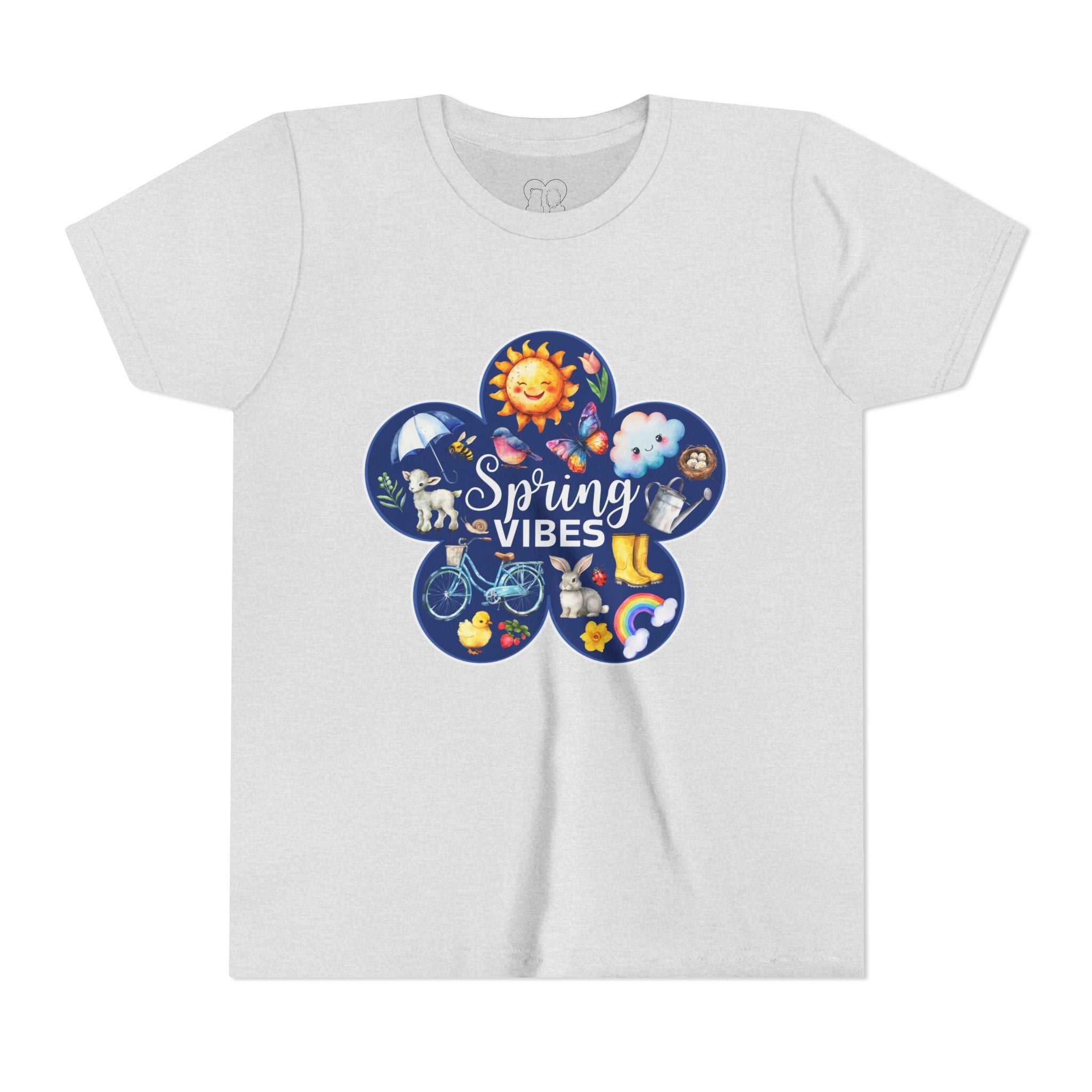 Kids "Spring Vibes" Blue Bloom Short Sleeve Tee