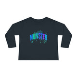 Toddler "Little Monster" Halloween Long Sleeve Tee in Blues and Greens