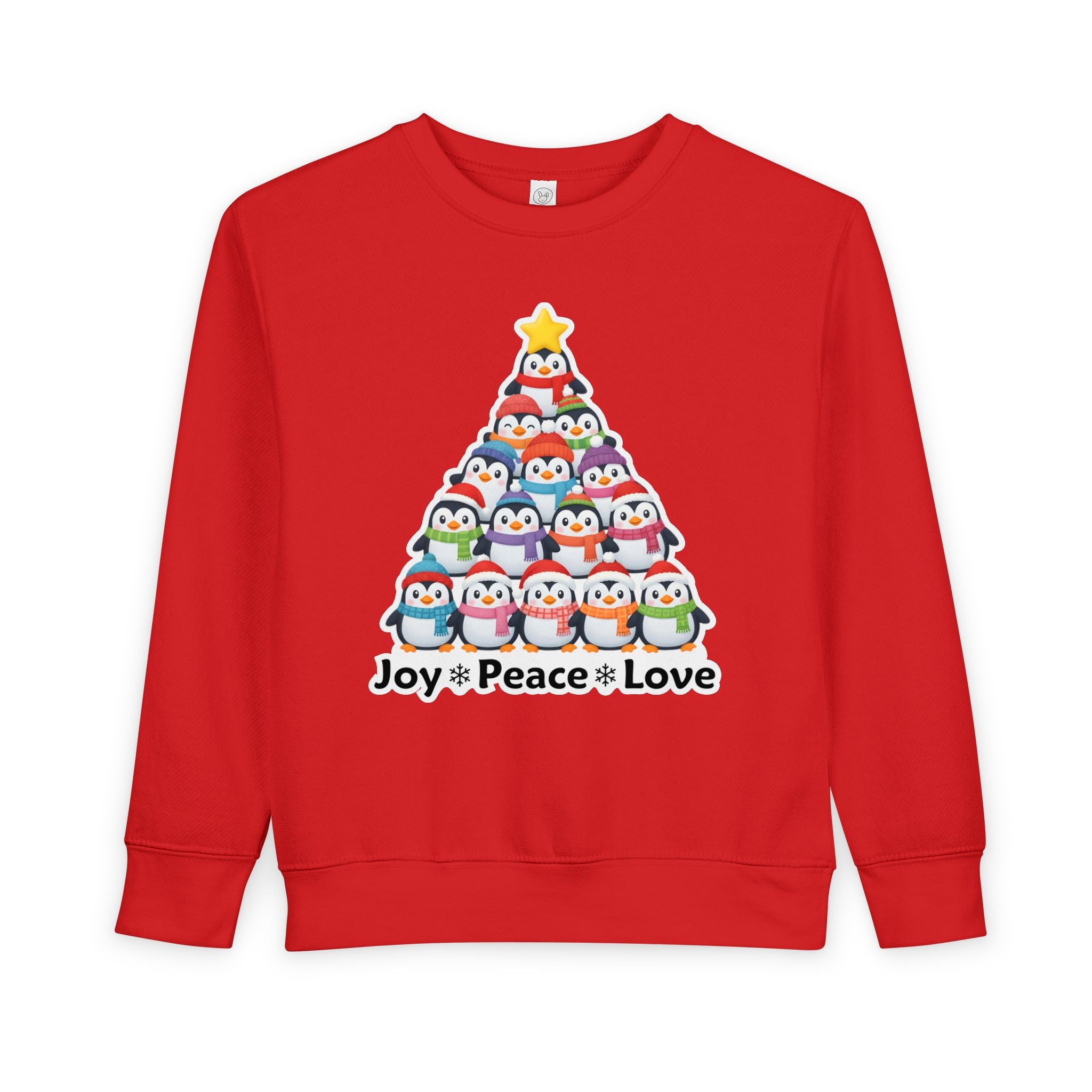 "Joy Peace Love" Toddler Christmas Sweatshirt - Cozy Kids Winter Wear, Soft Cotton Blend Crewneck