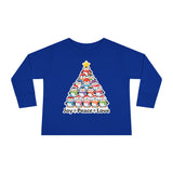"Joy Peace Love" Toddler Christmas Shirt - Cozy Long Sleeve Holiday Tee With Penguin Design