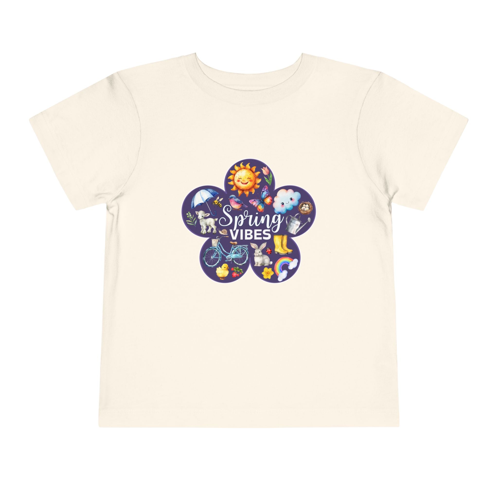 Toddler "Spring Vibes" Purple Bloom Unisex Short Sleeve Tee