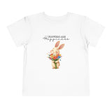 Toddler "Flowers are Happiness" VALENTINA Unisex Short Sleeve Tee