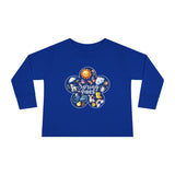 Toddler "Spring Vibes" Blue Bloom Unisex Long Sleeve Tee