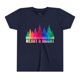 Bold "Merry & Bright" Kids Short Sleeve Tee