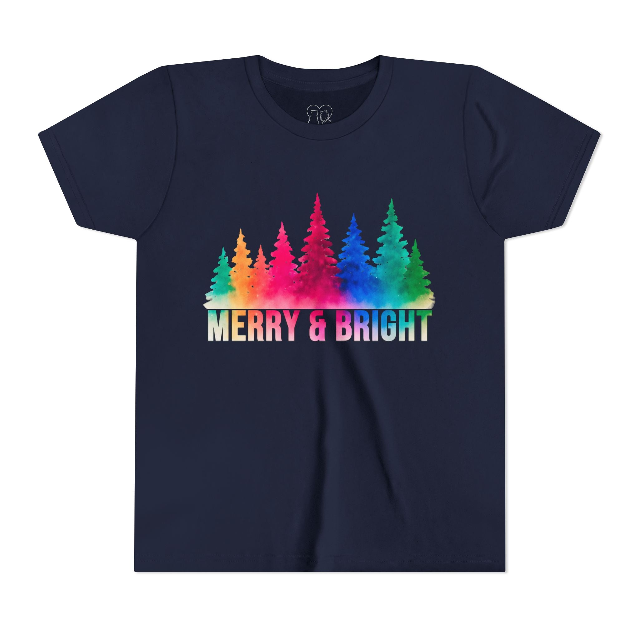 Bold "Merry & Bright" Kids Short Sleeve Tee