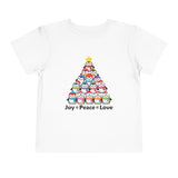 "Joy Peace Love" Toddler Christmas Tee - Holiday Penguin Shirt, Soft Cotton T-Shirt