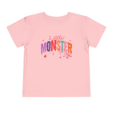 Toddler "Little Monster" Short Sleeve Tee in Reds and Pinks