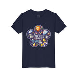 Kids "Spring Vibes" Purple Bloom Unisex Short Sleeve Tee