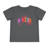 Toddler "Little Monster" Short Sleeve Tee in Reds and Pinks