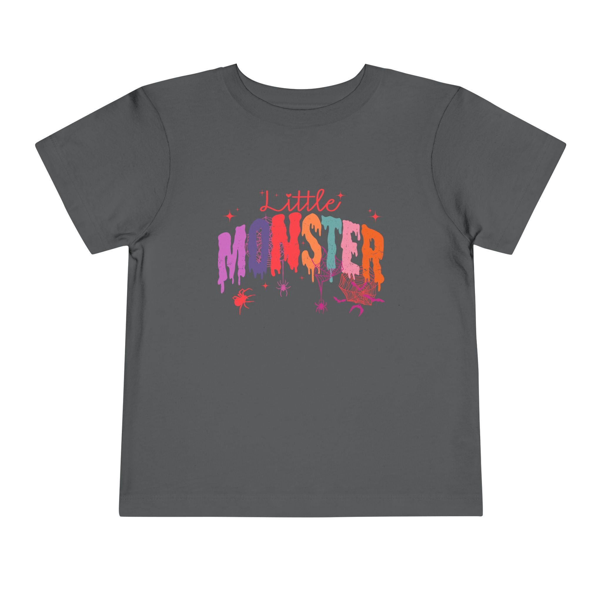 Toddler "Little Monster" Short Sleeve Tee in Reds and Pinks