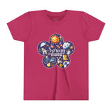 Kids "Spring Vibes" Purple Bloom Unisex Short Sleeve Tee
