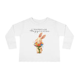 Toddler "Flowers are Happiness" VALENTINA Long Sleeve Tee