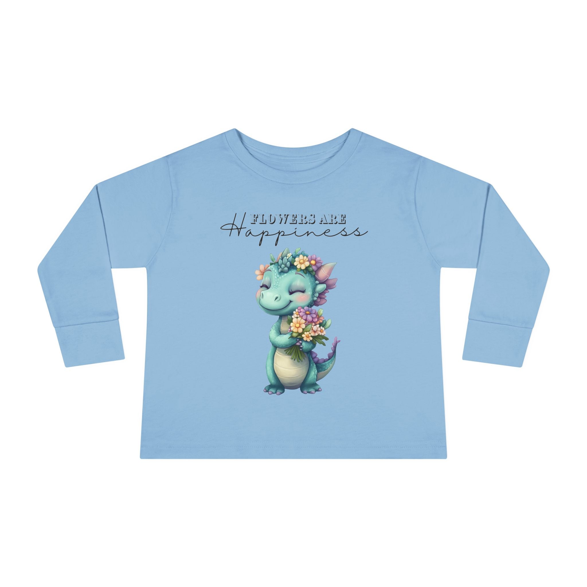 Toddler "Flowers are Happiness" DINA Long Sleeve Tee