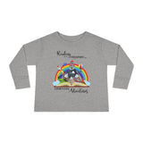 Toddler Tee — "Kindness is Power, Boundless Adventures" Rainbow Puppy Long Sleeve
