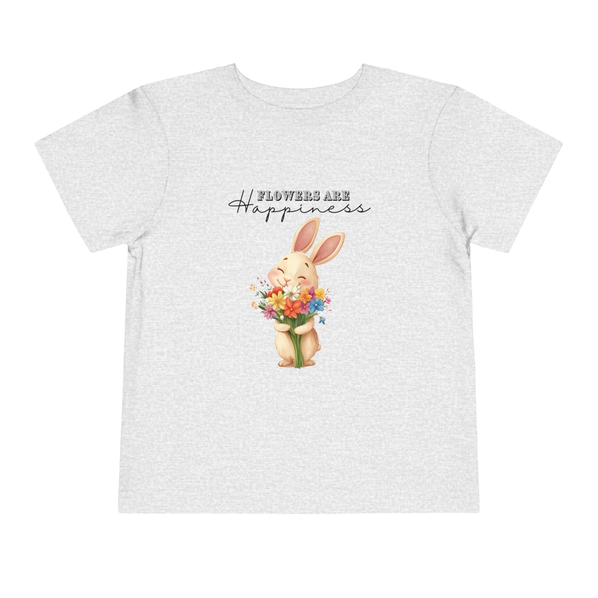 Toddler "Flowers are Happiness" VALENTINA Short Sleeve Tee